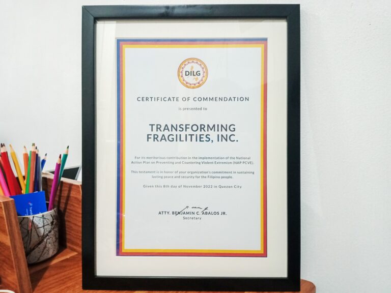 TFI Receives DILG’s Certificate of Commendation